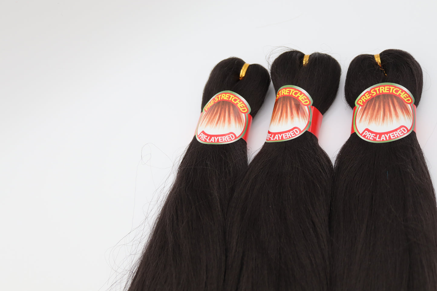 3x Pre- Stretched, Pre-Layered Braids, 26", 90g, einfarbig 2