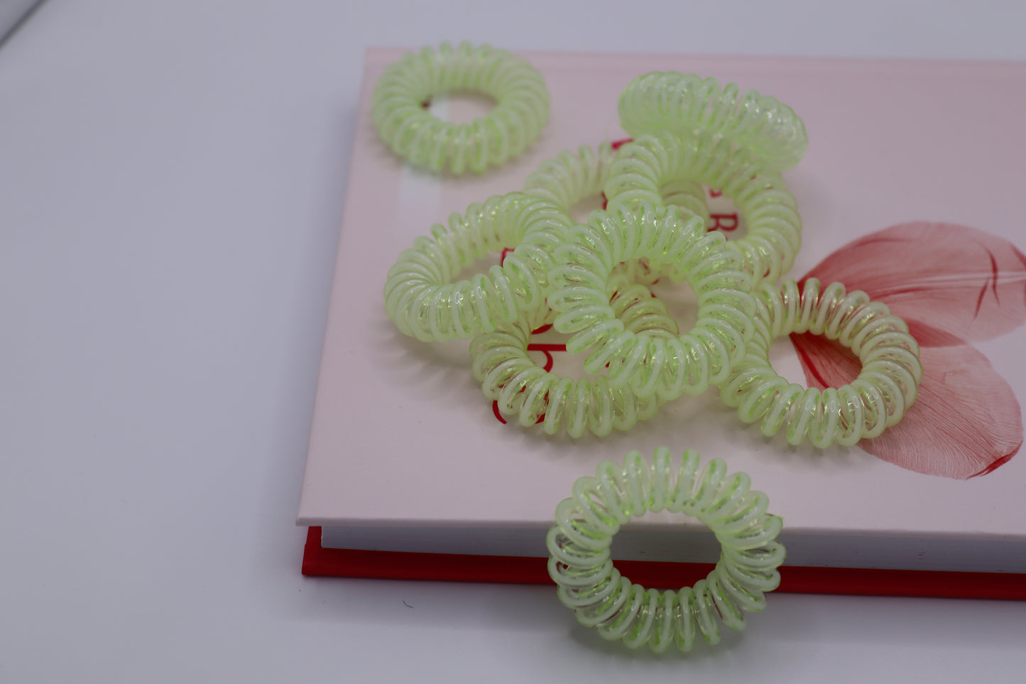 9 Stk./Box Acrylic Spiral Elastic Hair Bands