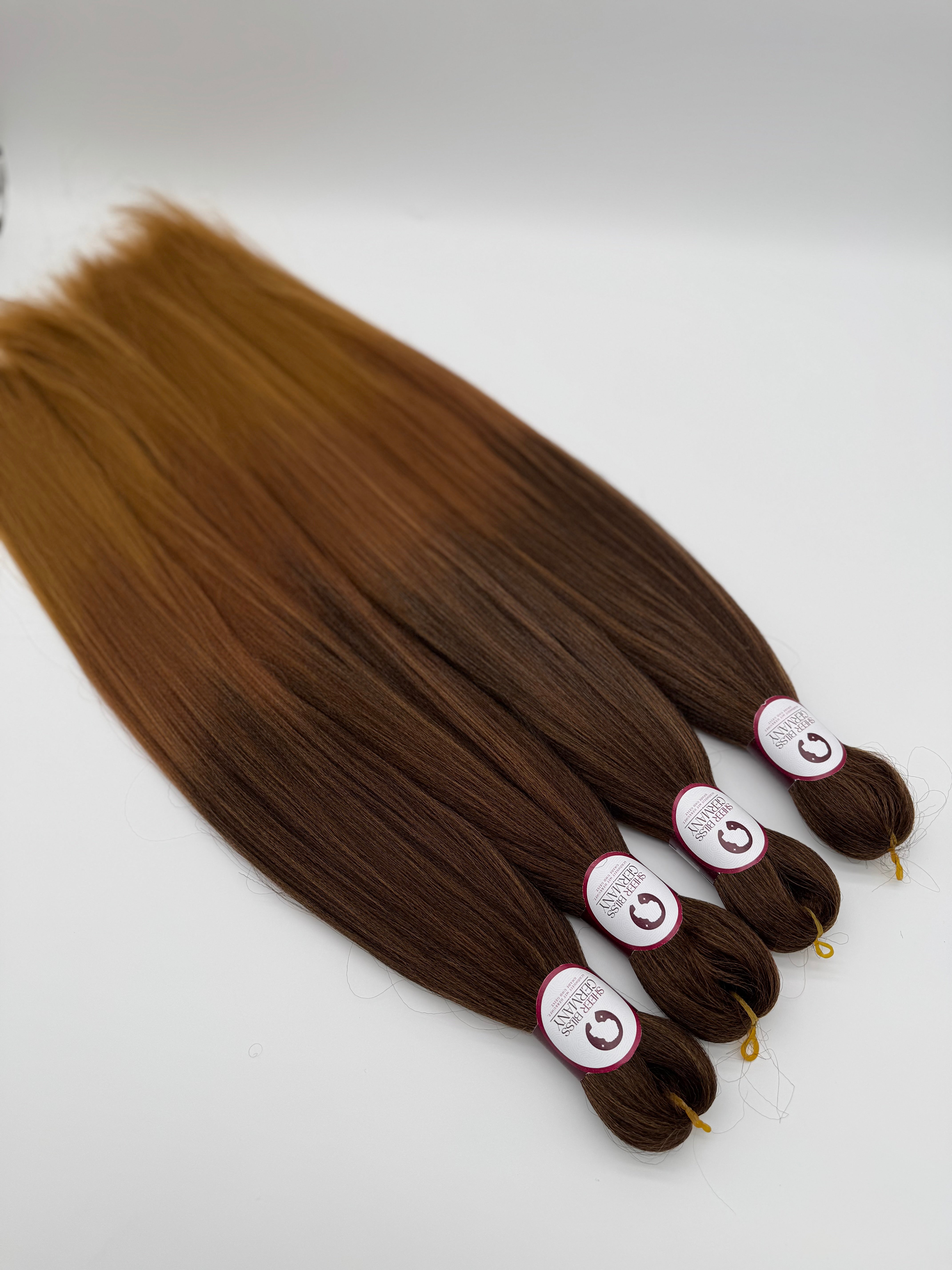 Premium Flechthaar (4er Set), HASELNUSS