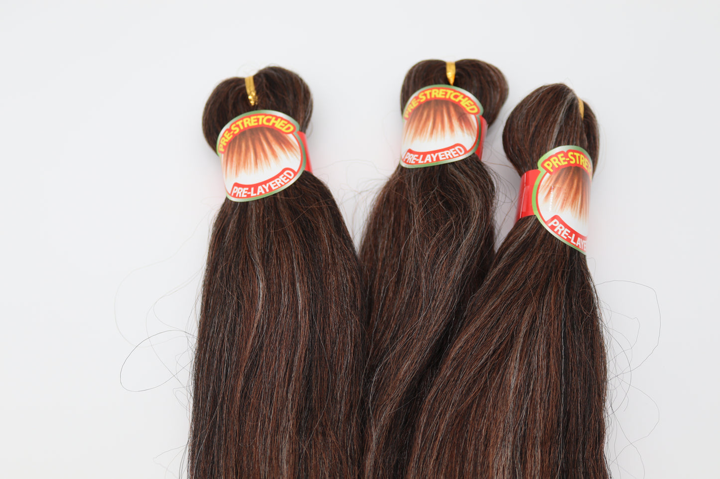 3x Pre- Stretched, Pre-Layered Braids, 26", 90g, dreifarbig EZC11
