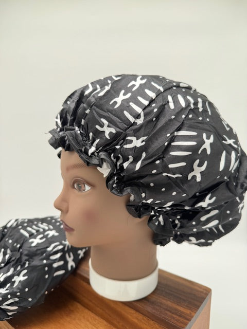 Große Duschhaube, Black White