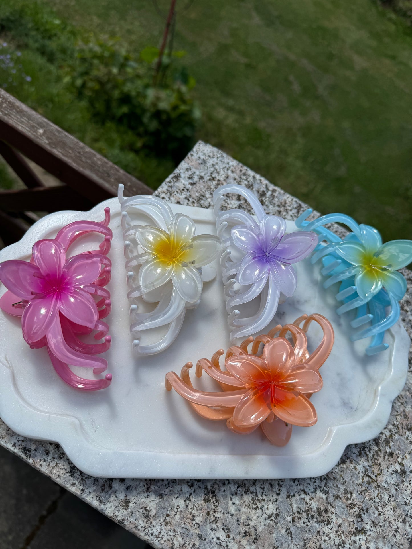 3 Stk. Blumen Haarklammer, Niedliche Acryl Haarklammern für Damen, Rutschfeste Große Haarspangen für Dickes Dünnes Haar, modisches Haar-Zubehör für Mädchen
