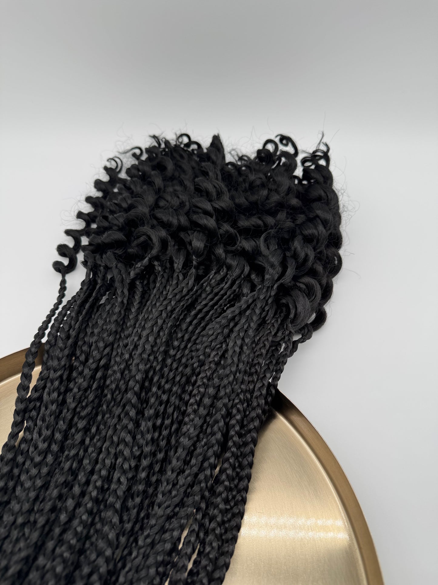 6x Box Braids Curly Ends – Antibakterielle Braids mit lockigen Spitzen, Wiederverwendbar, 1B