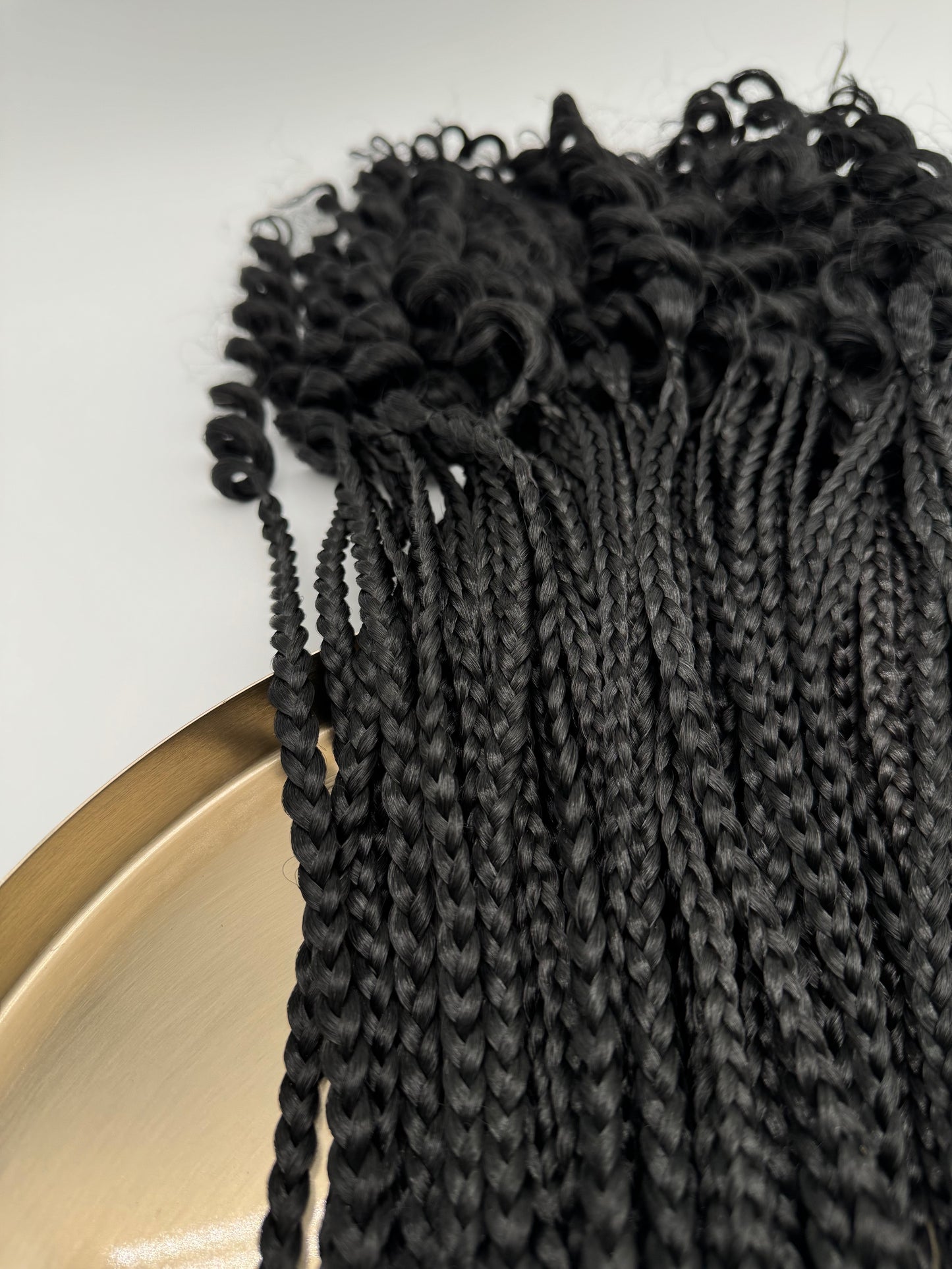 6x Box Braids Curly Ends – Antibakterielle Braids mit lockigen Spitzen, Wiederverwendbar, 1B
