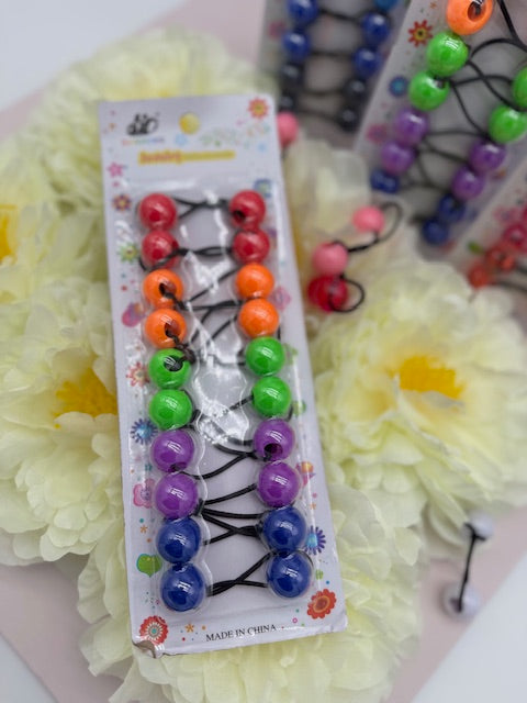 10er-Pack Acryl-Kugel-Haargummis – Bunte, doppelt-elastische Kinder-Haarbänder, undurchsichtig