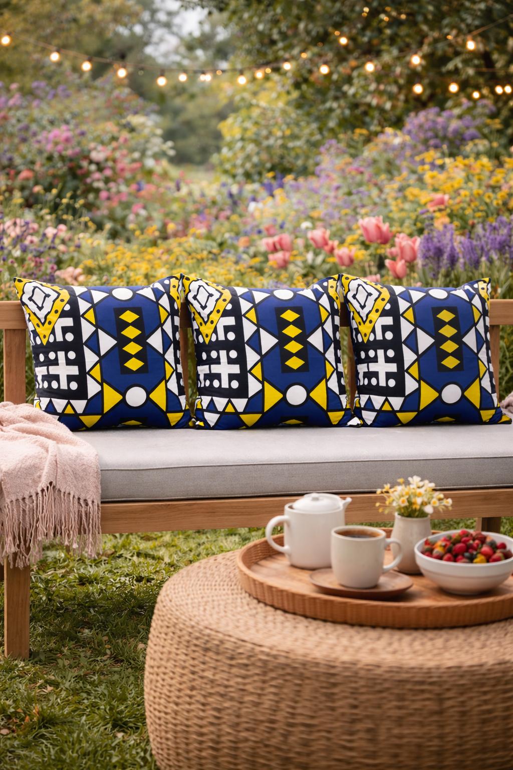 Afrikanischer Kissenbezug, Blue Samakaka