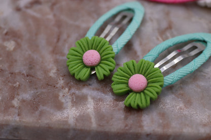 10 Stk. Kinder Haarnadel mit Stoffumrandung