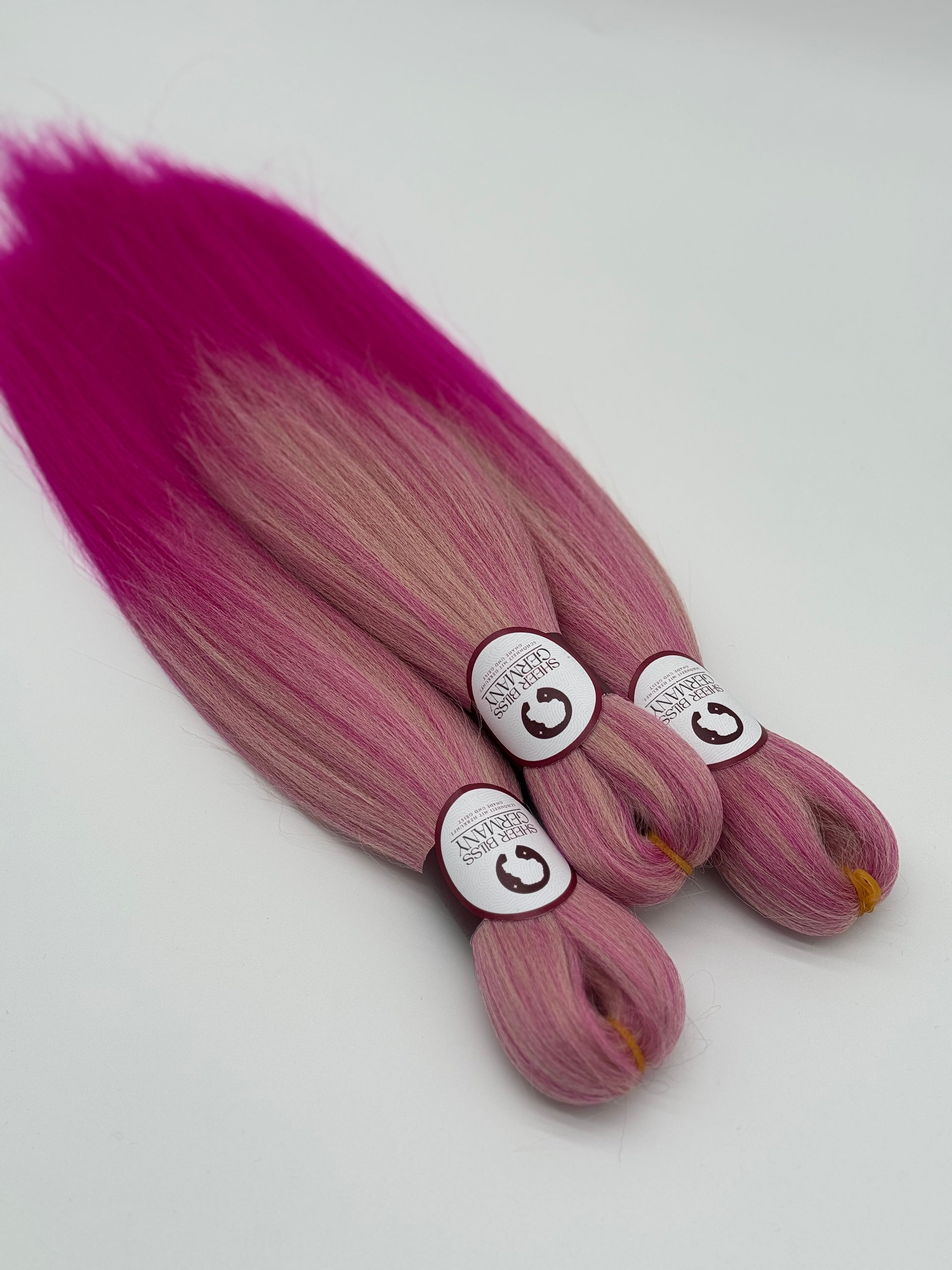 Exklusives Kinder-Flechthaar, ZUCKERWATTE PINK (3er Set)