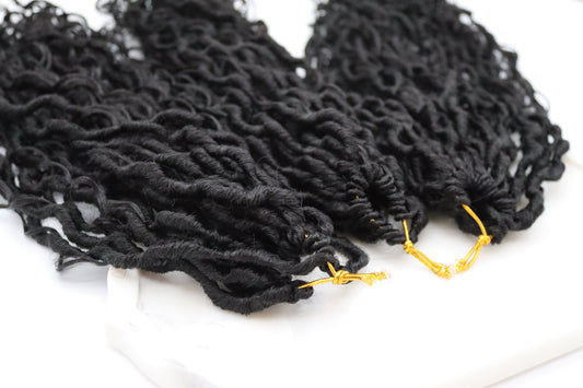 3x River Locs Crotchet Braids 24S, 18", 1B
