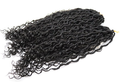 3x River Locs Crotchet Braids 24S, 18", 1B