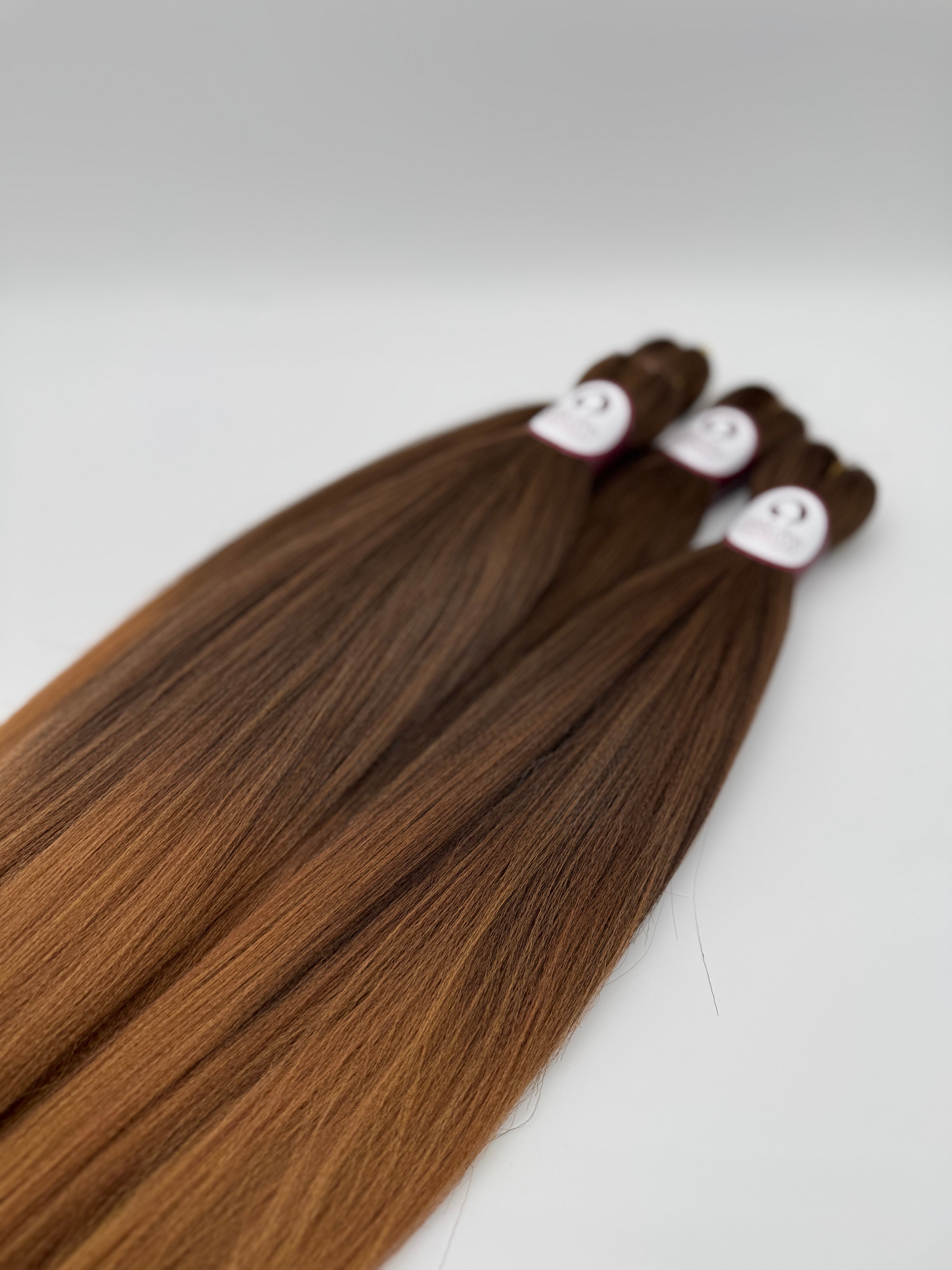 Premium Flechthaar (4er Set), HASELNUSS