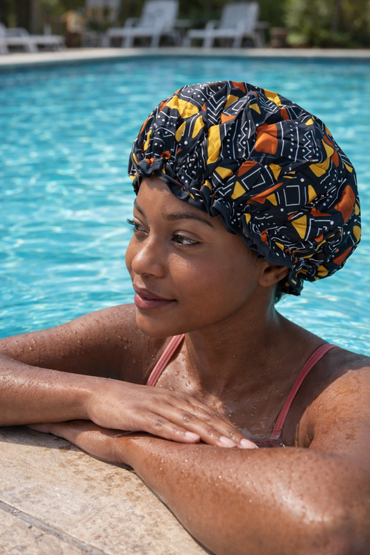 Große Duschhaube, Brown & Yellow