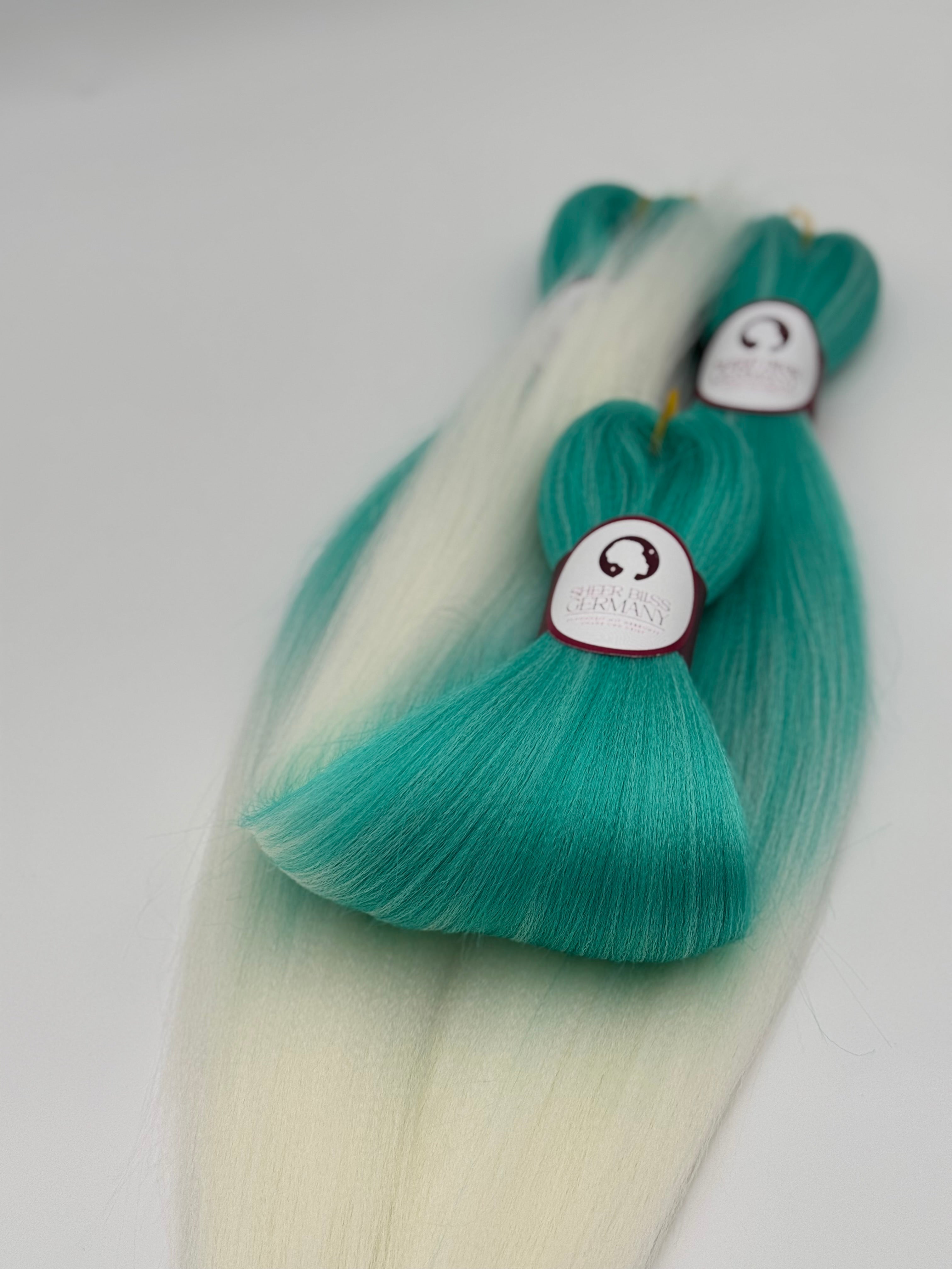 Exklusives Kinder-Flechthaar , AQUA (3er Set)