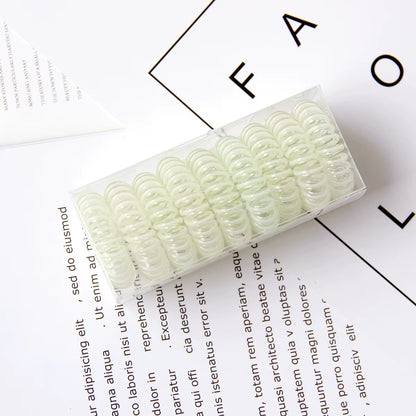 9 Stk./Box Acrylic Spiral Elastic Hair Bands