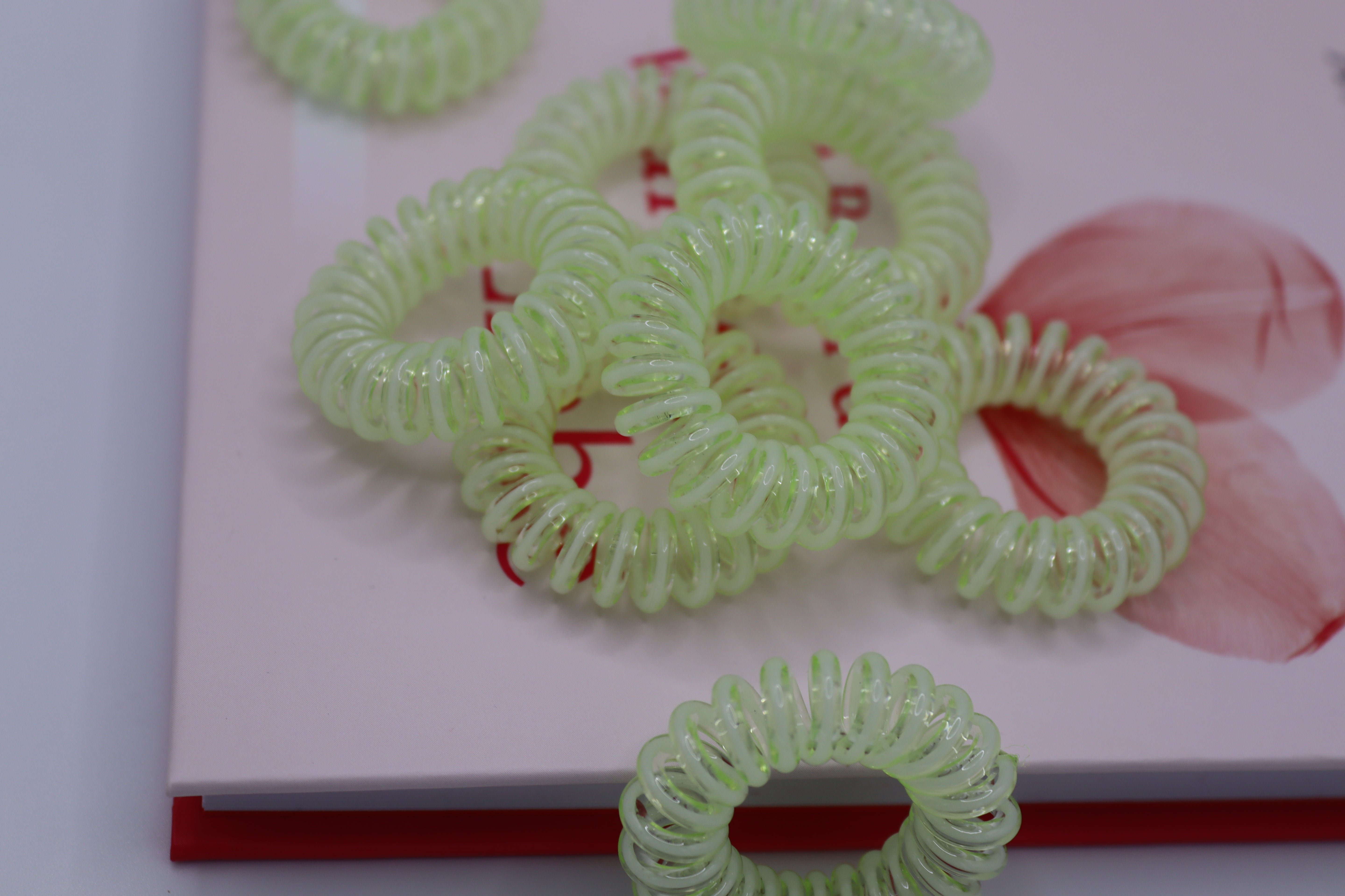 9 Stk. in der Box, Acrylic Spiral Elastic Hair Bands