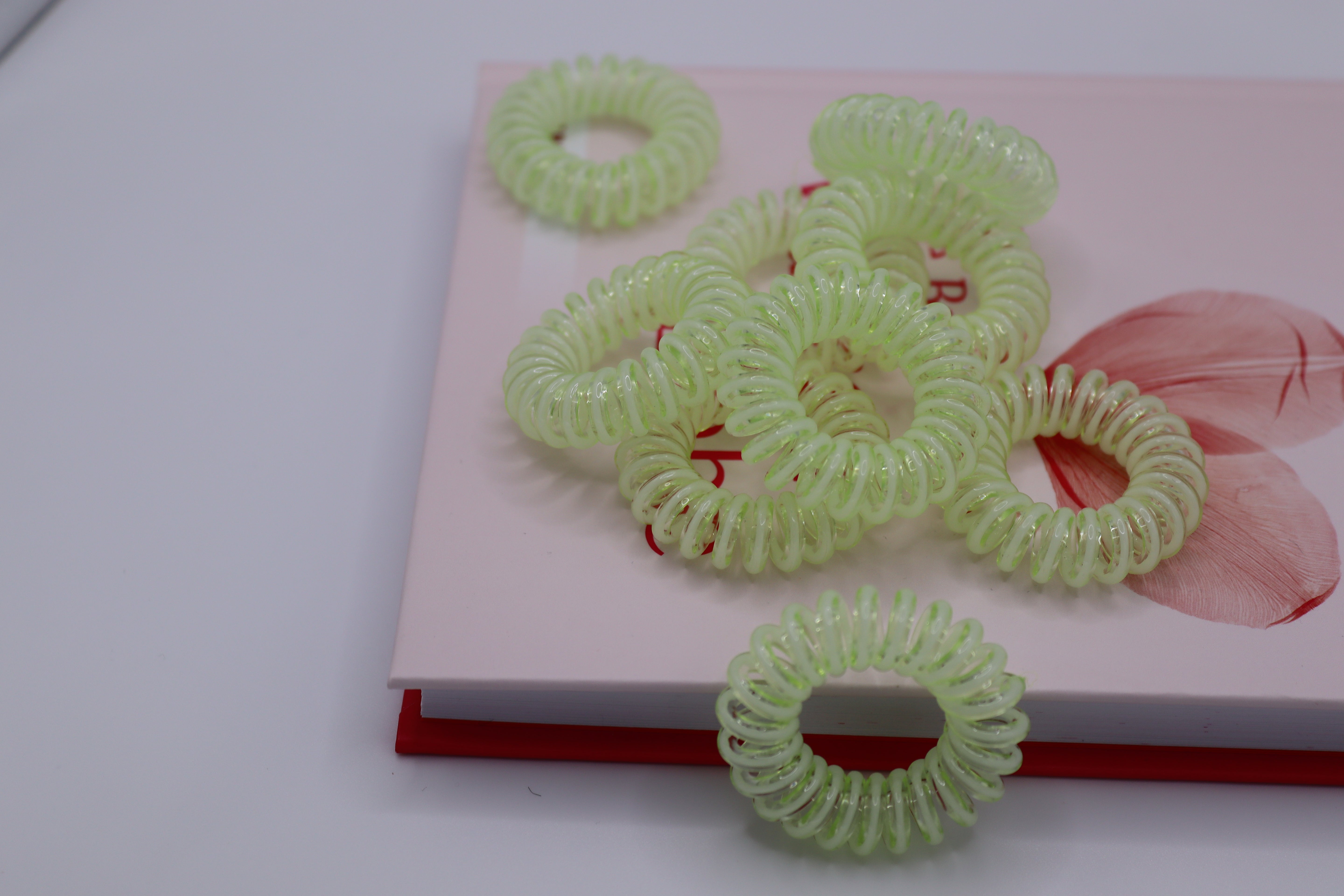 9 Stk. in der Box, Acrylic Spiral Elastic Hair Bands
