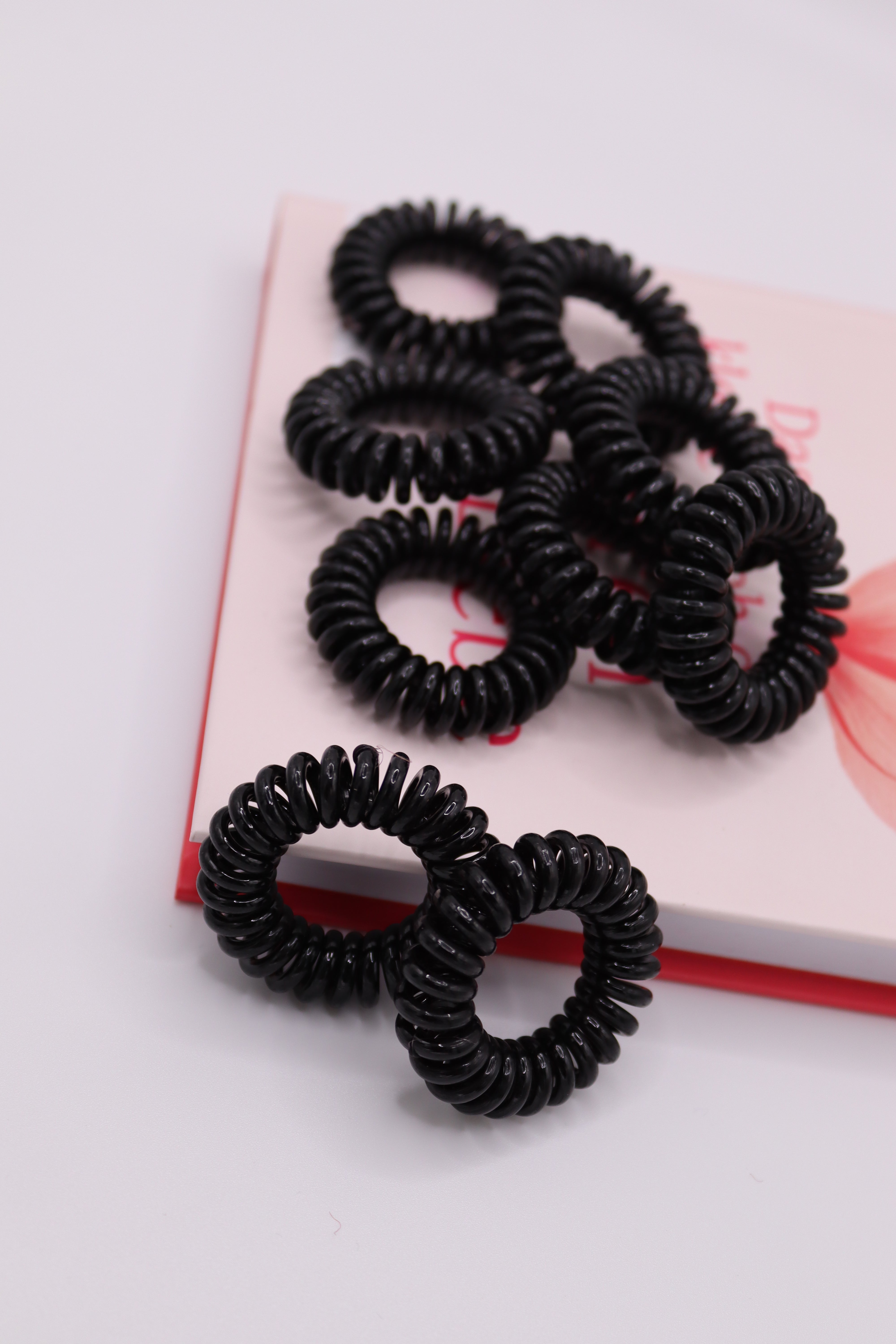 9 Stk. in der Box, Acrylic Spiral Elastic Hair Bands