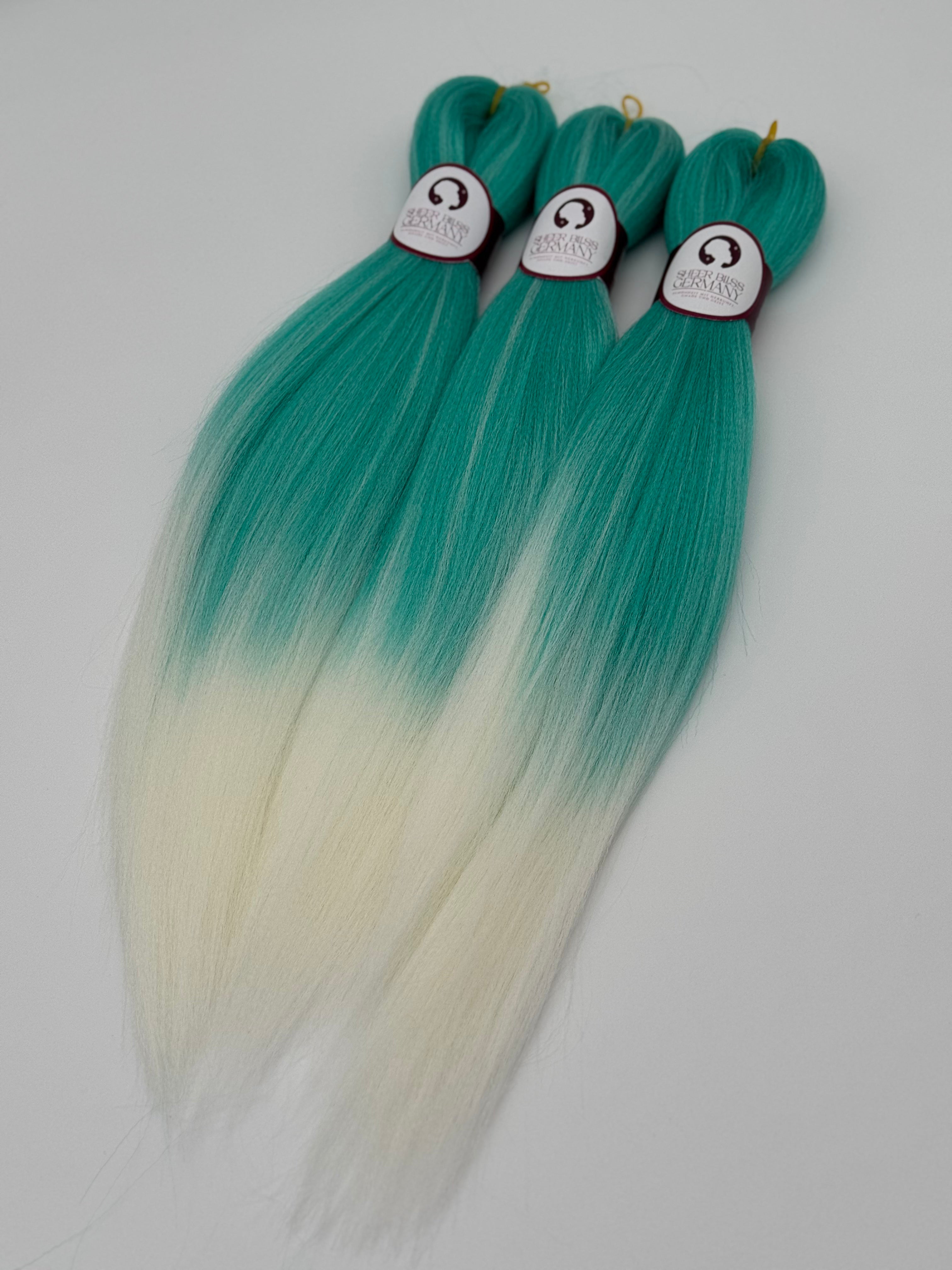 Exklusives Kinder-Flechthaar , AQUA (3er Set)