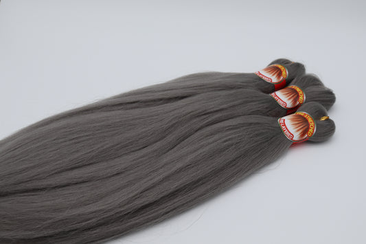 3x Pre- Stretched, Pre-Layered Braids, 26", 90g, einfarbig GRAY