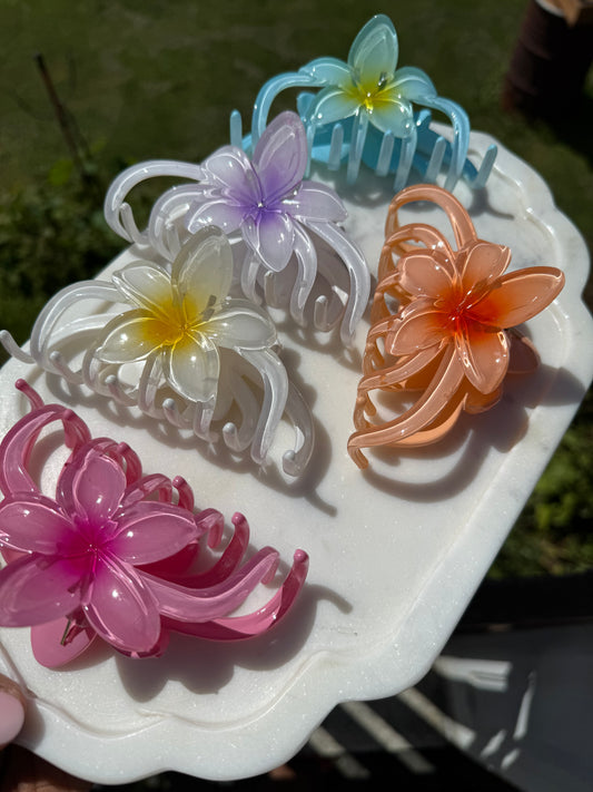 3 Stk. Blumen Haarklammer, Niedliche Acryl Haarklammern für Damen, Rutschfeste Große Haarspangen für Dickes Dünnes Haar, modisches Haar-Zubehör für Mädchen