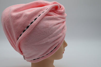 1 Set, 2x Kopfhandtuch, Extra Saugfähig, Schnelltrocknend, Flauschig mit Knopfverschluss