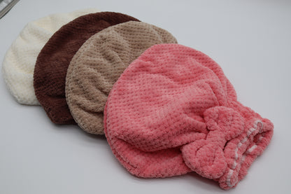 1x Haartrocknungskappe, Mikrofaser, Ultra-saugfähig, Badehut, schnell trocknend, Haarturban, Wickeltücher, weiche Duschhaube für langes dickes Haar — Pink