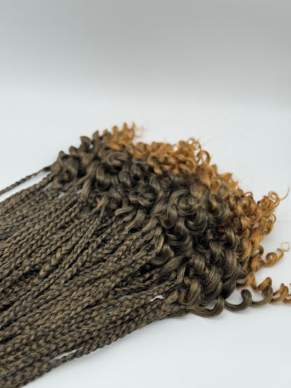 6x Box Braids Curly Ends – Antibakterielle Braids mit lockigen Spitzen, Wiederverwendbar, 1B/27