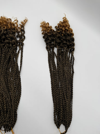 6x Box Braids Curly Ends – Antibakterielle Braids mit lockigen Spitzen, Wiederverwendbar, 1B/27