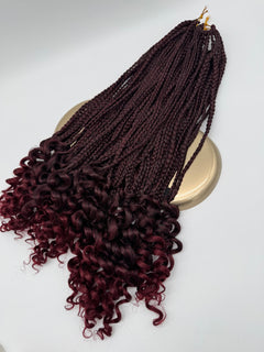 6x Box Braids Curly Ends – Antibakterielle Braids mit lockigen Spitzen, Wiederverwendbar, 1B/BUG