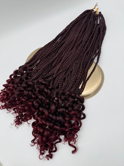 6x Box Braids Curly Ends – Antibakterielle Braids mit lockigen Spitzen, Wiederverwendbar, 1B/BUG