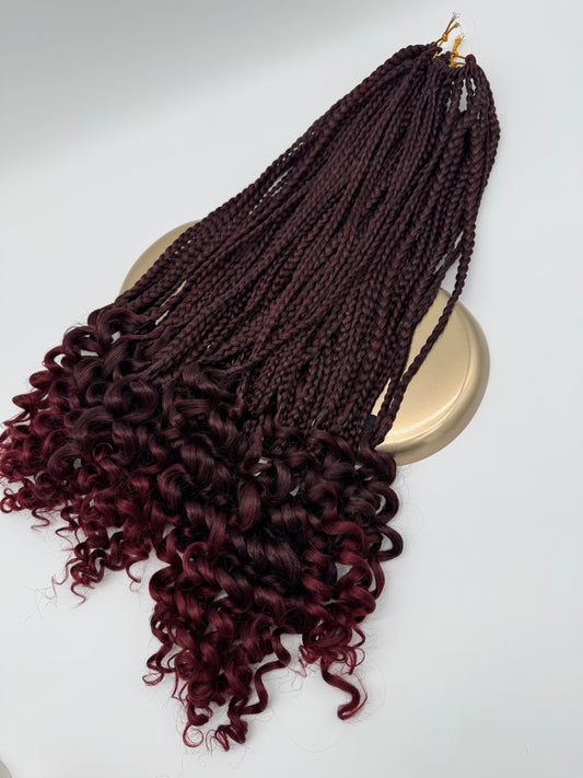 6x Box Braids Curly Ends – Antibakterielle Braids mit lockigen Spitzen, Wiederverwendbar, 1B/BUG