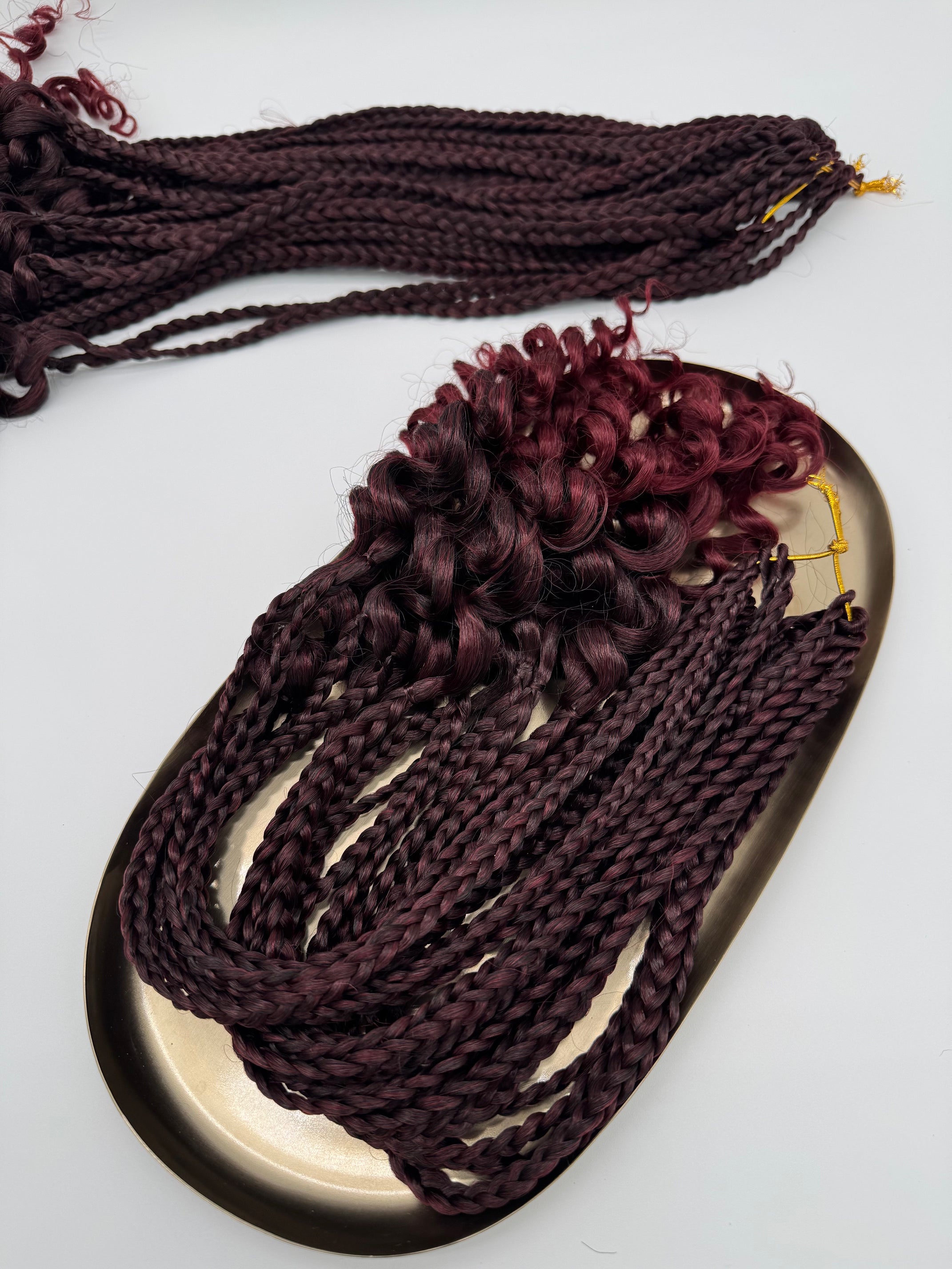 6x Box Braids Curly Ends – Antibakterielle Braids mit lockigen Spitzen, Wiederverwendbar, 1B/BUG