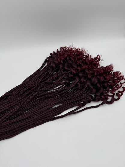 6x Box Braids Curly Ends – Antibakterielle Braids mit lockigen Spitzen, Wiederverwendbar, 1B/BUG