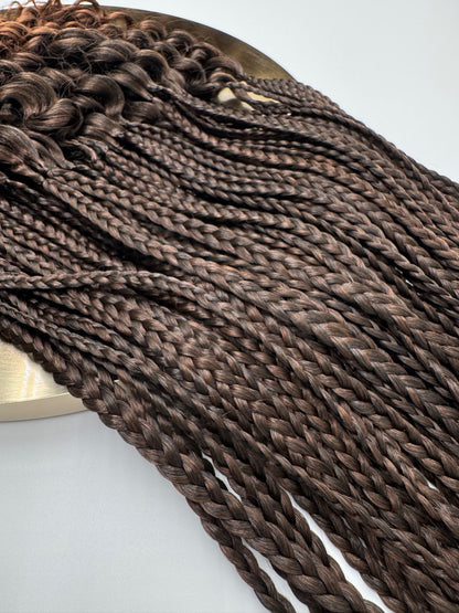6x Box Braids Curly Ends – Antibakterielle Braids mit lockigen Spitzen, Wiederverwendbar, 1B/30