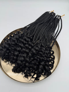 6x Box Braids Curly Ends – Antibakterielle Braids mit lockigen Spitzen, Wiederverwendbar, 2