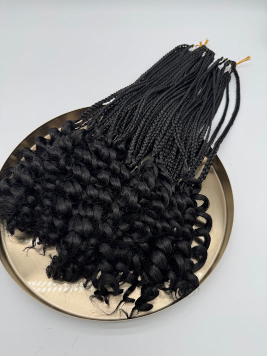 6x Box Braids Curly Ends – Antibakterielle Braids mit lockigen Spitzen, Wiederverwendbar, 2