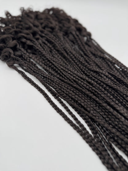 6x Box Braids Curly Ends – Antibakterielle Braids mit lockigen Spitzen, Wiederverwendbar, 4