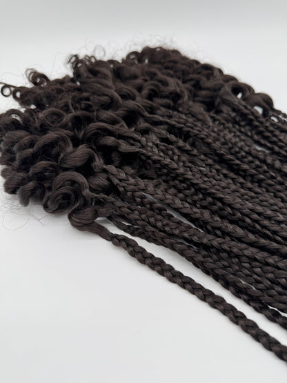 6x Box Braids Curly Ends – Antibakterielle Braids mit lockigen Spitzen, Wiederverwendbar, 4