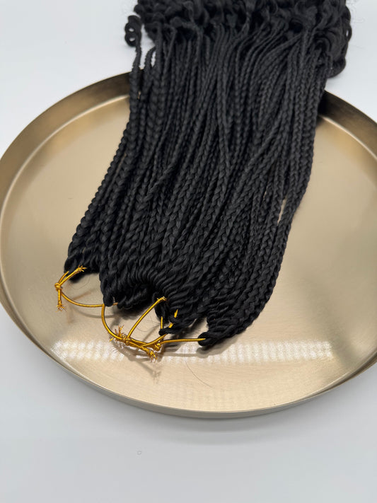 6x Box Braids Curly Ends – Antibakterielle Braids mit lockigen Spitzen, Wiederverwendbar, 1B