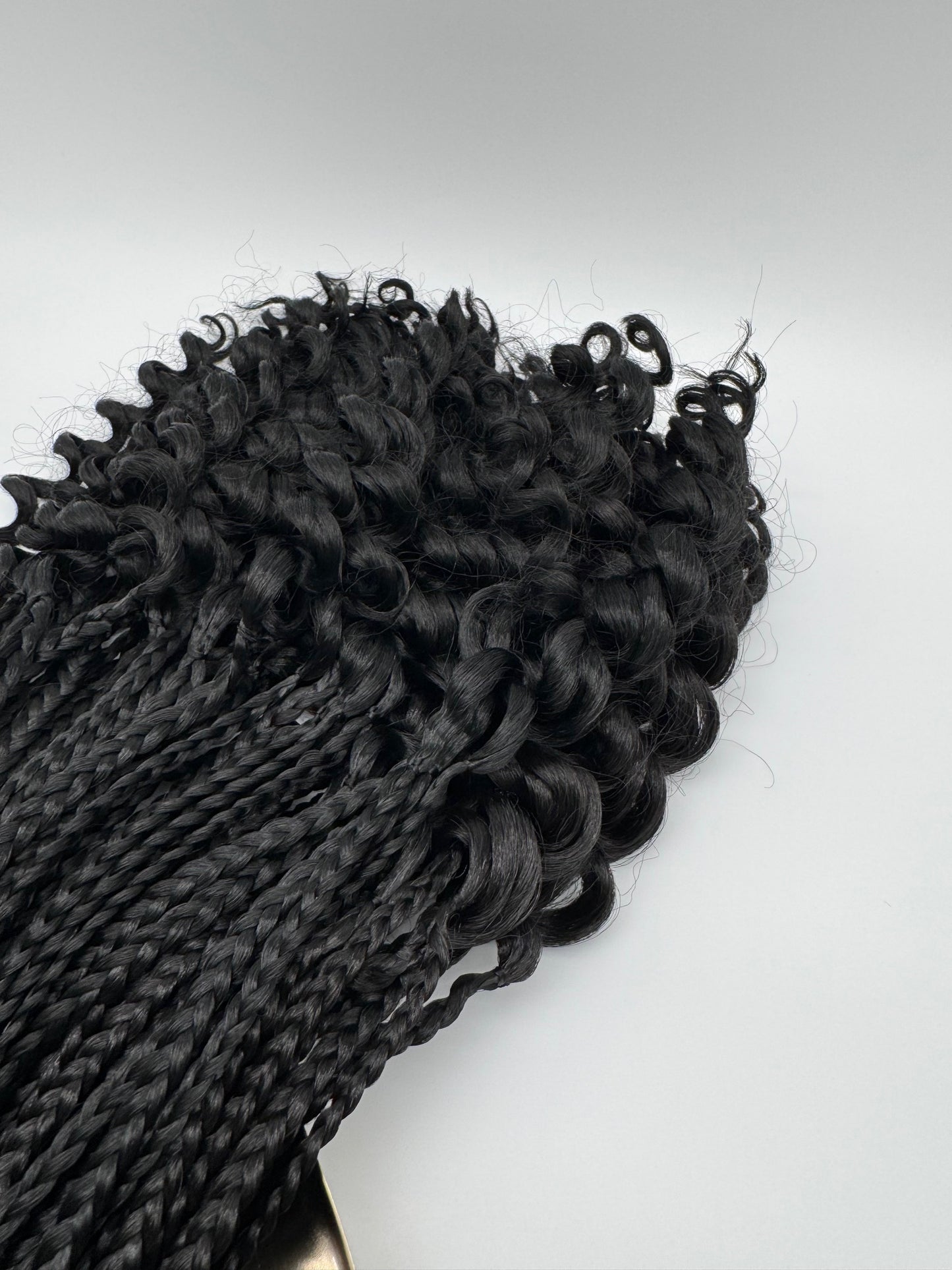 6x Box Braids Curly Ends – Antibakterielle Braids mit lockigen Spitzen, Wiederverwendbar, 1B