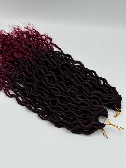 3x Goddess Faux Locs – Antibakterielle Locs mit lockigen Enden, Wiederverwendbar, T1B/BUG