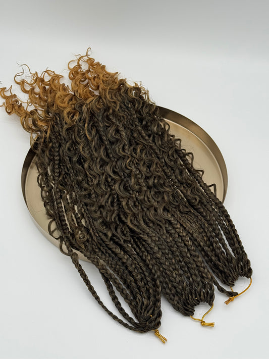 6x River Box Braids – Antibakterielle Braids mit natürlichem Wellen-Look, Wiederverwendbar, T27