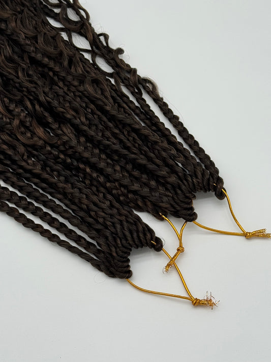 6x River Box Braids – Antibakterielle Braids mit natürlichem Wellen-Look, Wiederverwendbar, T30