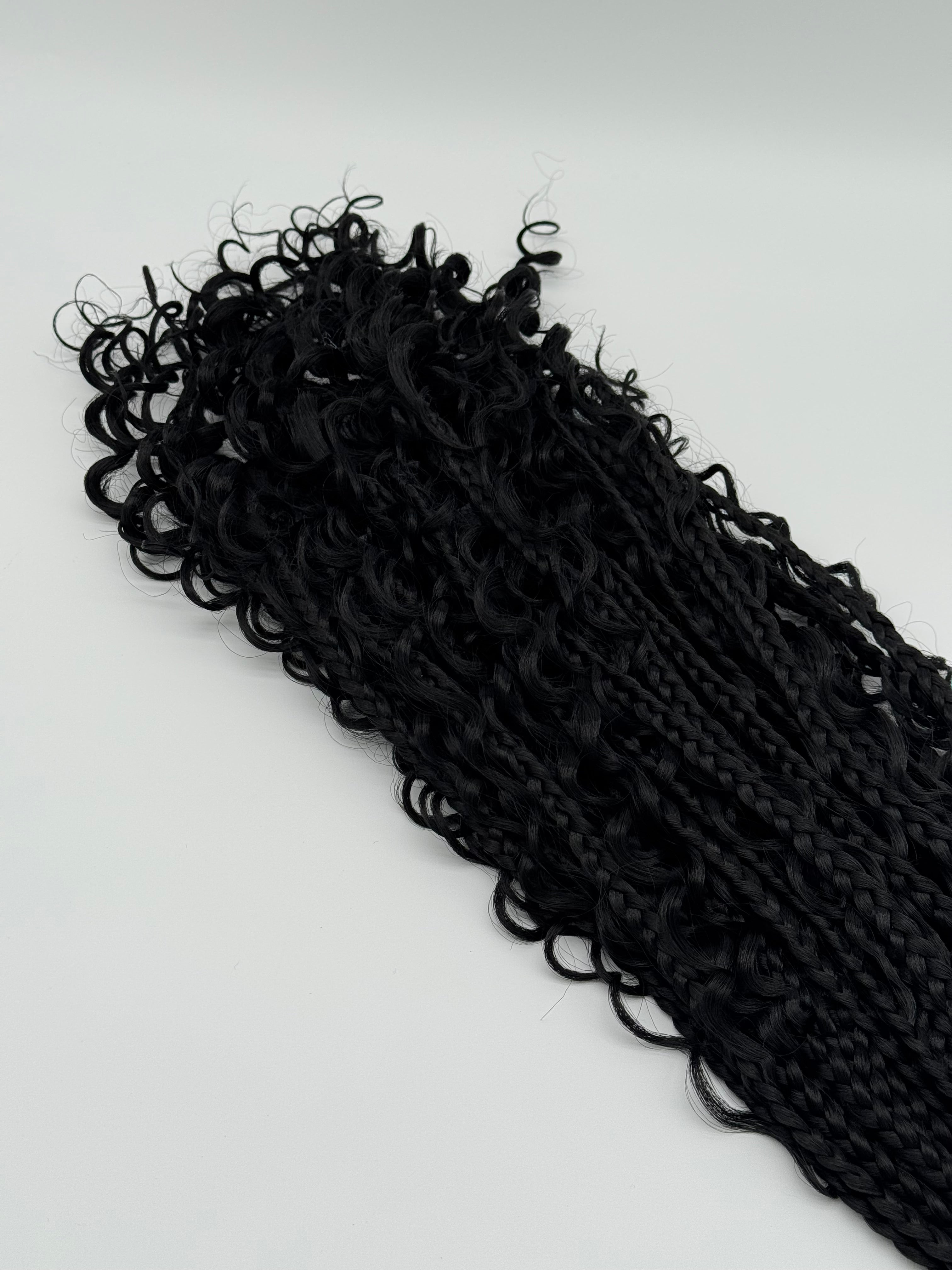 6x River Box Braids – Antibakterielle Braids mit natürlichem Wellen-Look, Wiederverwendbar, 1B