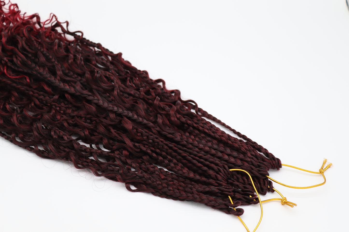 6x River Box Braids – Antibakterielle Braids mit natürlichem Wellen-Look, Wiederverwendbar, TBUG
