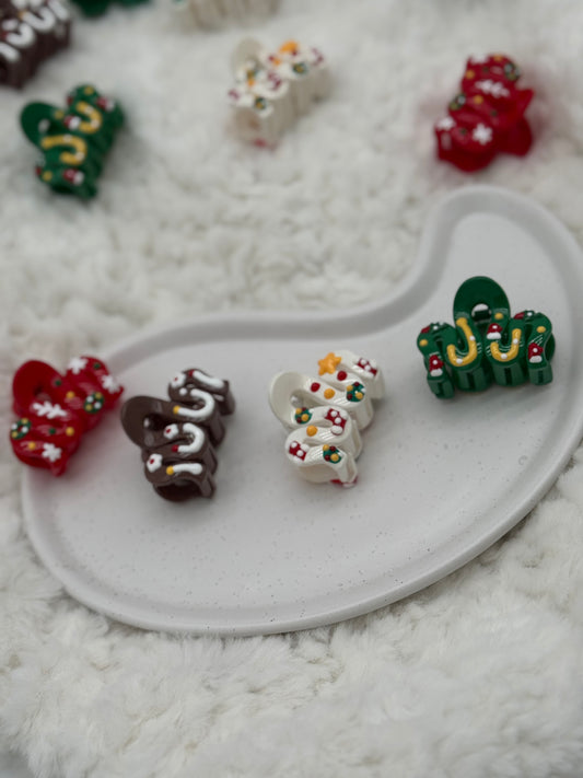 4 Stk. Weihnachtshaarklammern für Kinder – Festliche Designs aus hochwertigem Acetat