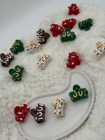 4 Stk. Weihnachtshaarklammern für Kinder – Festliche Designs aus hochwertigem Acetat