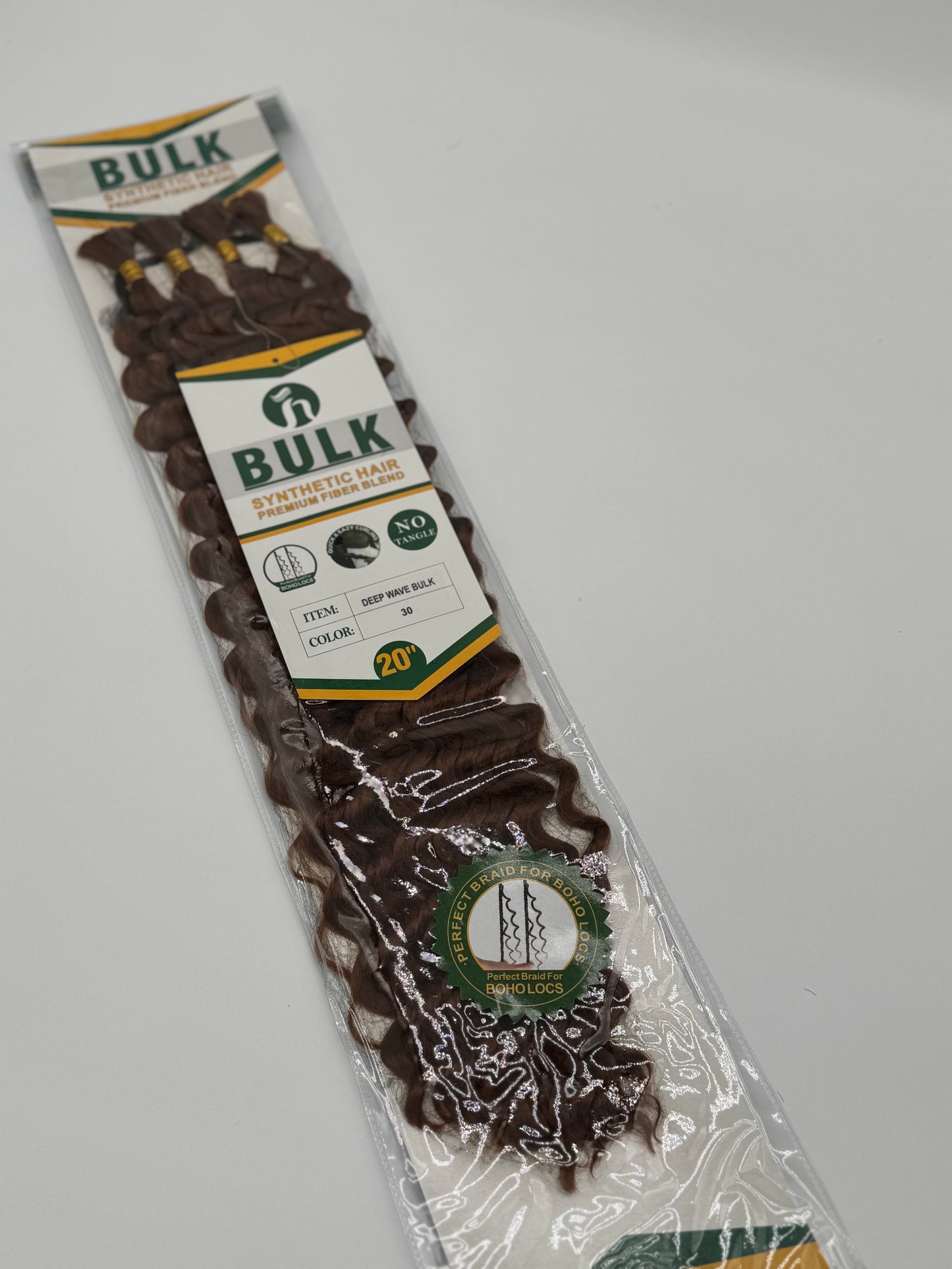 Deep Wave Bulk Hair – Extensions aus Synthetic Hair Premium Fiber Blend, 30