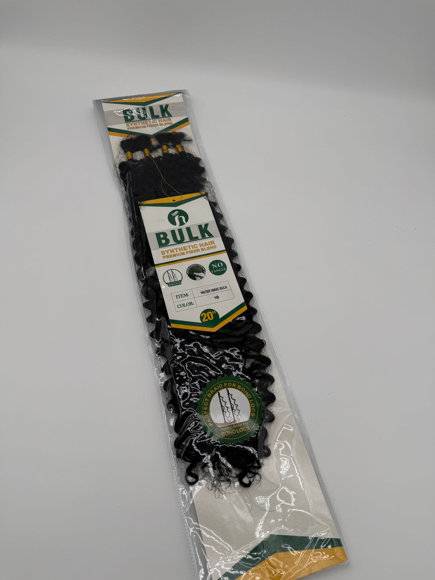 Water Wave Bulk Hair – Extensions aus Synthetic Hair Premium Fiber Blend, 1B