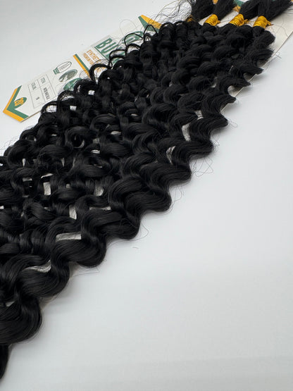 Water Wave Bulk Hair – Extensions aus Synthetic Hair Premium Fiber Blend, 1B